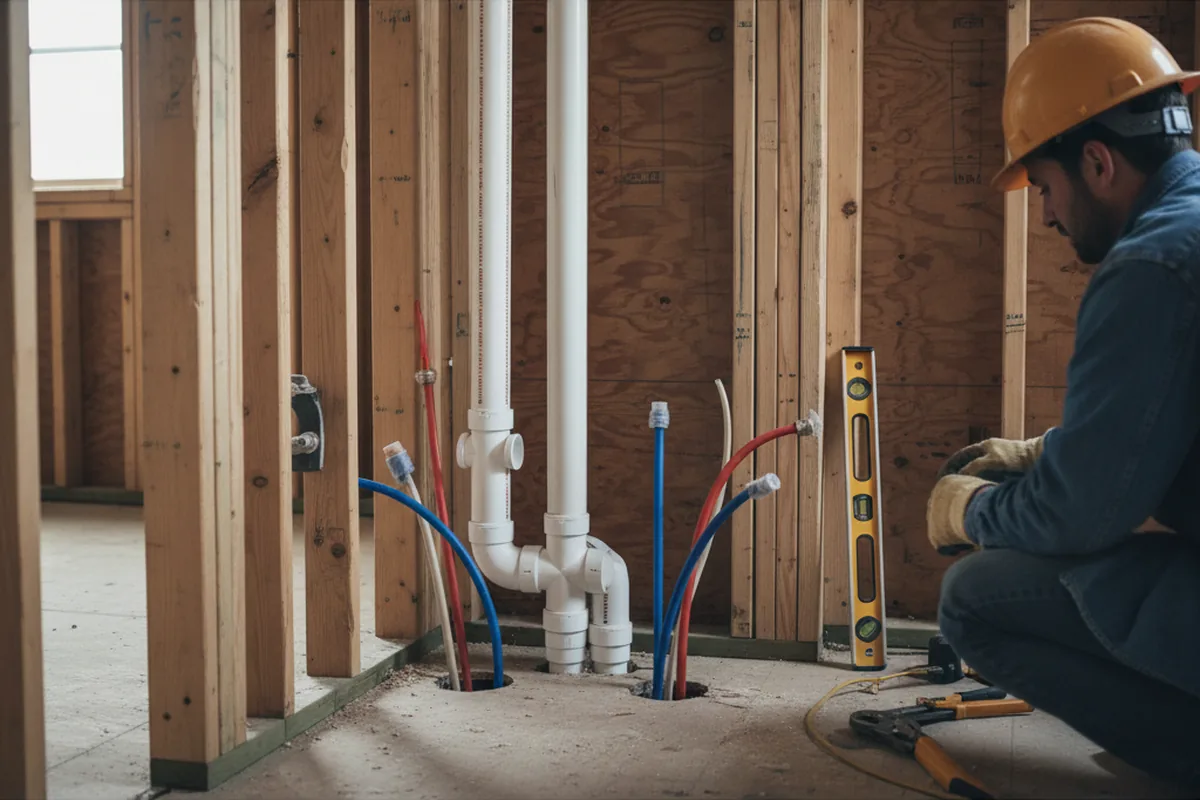 Drain and supply rough-in during Garbage Disposal Repair in Alva